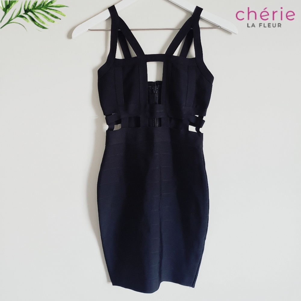 Backless Cut Out Sleeveless Bandage Dress - Sm